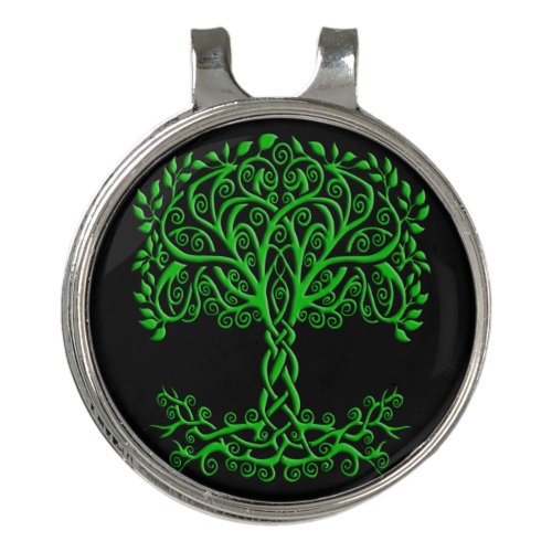 Green Celtic Tree Of Life Golf Hat Clip