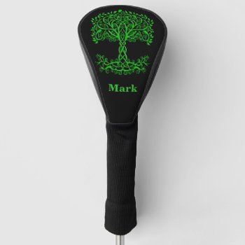 Green Celtic Tree Of Life Golf Head Cover by atteestude at Zazzle