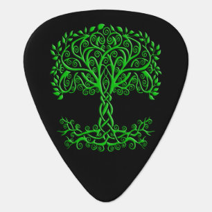 Green Celtic Tree Of Life Guitar Pick