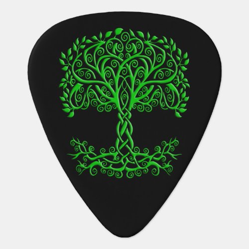 Green Celtic Tree Of Life Guitar Pick