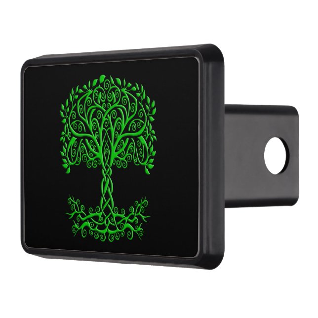 Green Celtic Tree Of Life Hitch Cover (Left)
