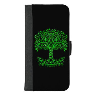 Green Celtic Tree Of Life iPhone 8/7 Plus Wallet Case