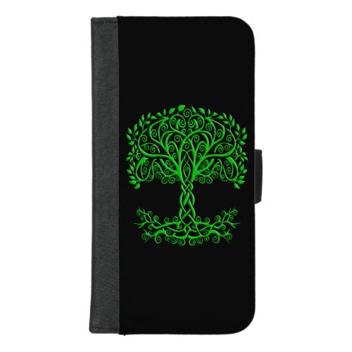Green Celtic Tree Of Life iPhone 87 Plus Wallet Case