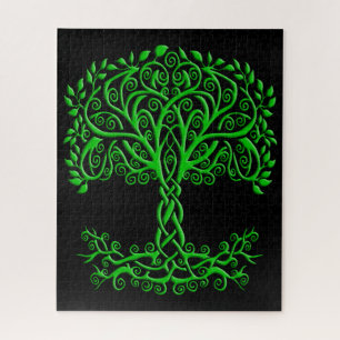 Green Celtic Tree Of Life Jigsaw Puzzle