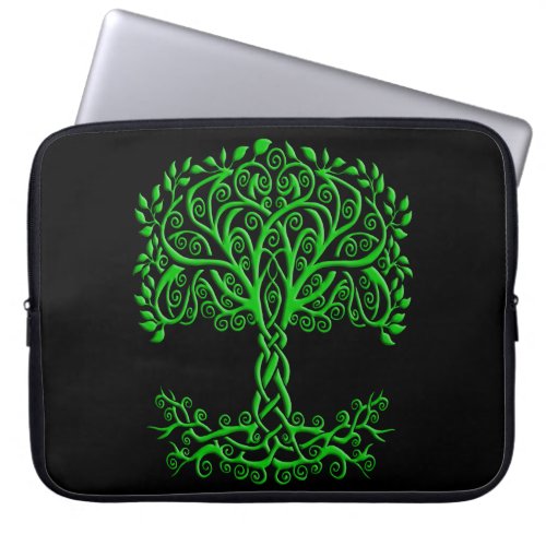 Green Celtic Tree Of Life Laptop Sleeve