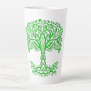 Green Celtic Tree Of Life Latte Mug