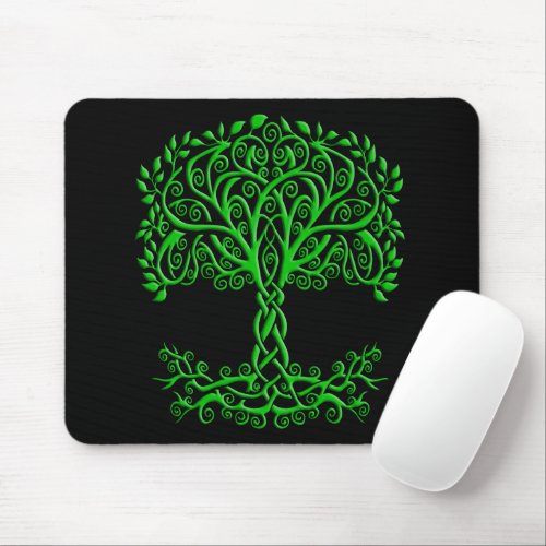 Green Celtic Tree Of Life Mouse Pad