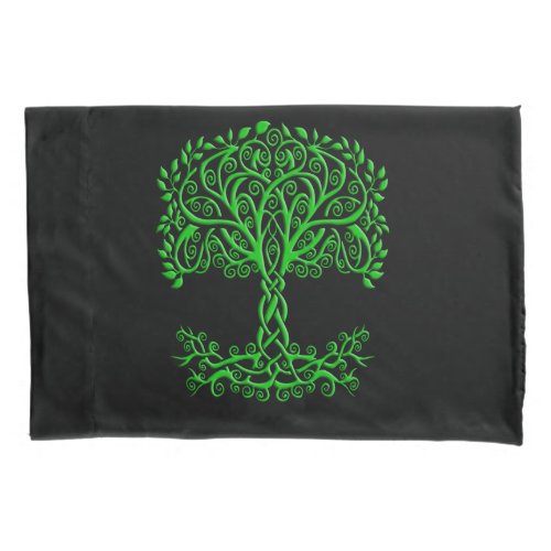 Green Celtic Tree Of Life Pillow Case