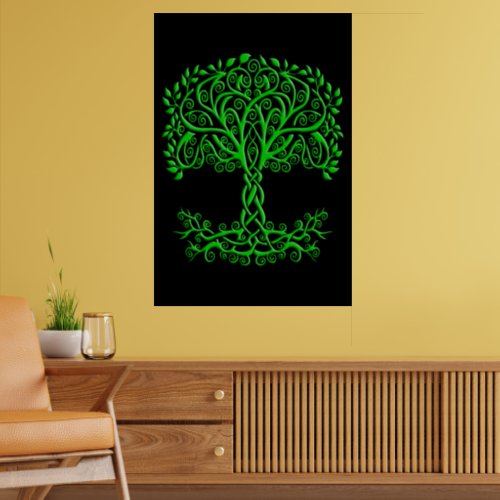 Green Celtic Tree Of Life Poster