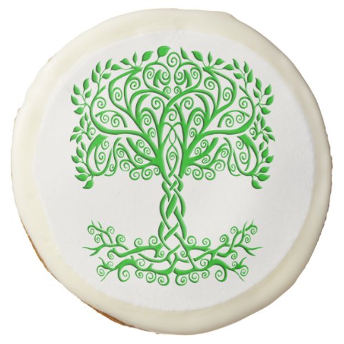 Green Celtic Tree Of Life Sugar Cookie
