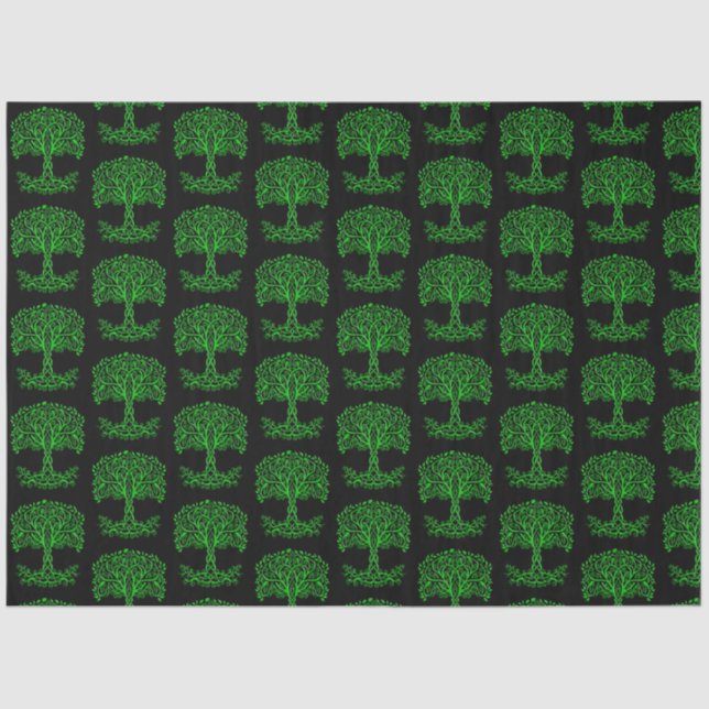 Green Celtic Tree Of Life Tissue Paper (Front)