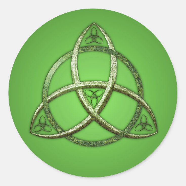 Green Celtic Trinity Knot Classic Round Sticker | Zazzle