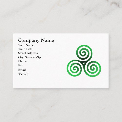 Green Celtic Triskele Business Card