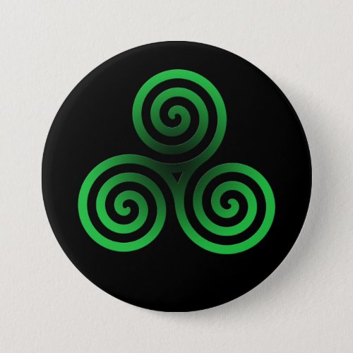 Green Celtic Triskele Button