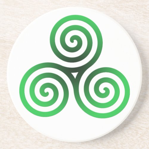 Green Celtic Triskele Coaster