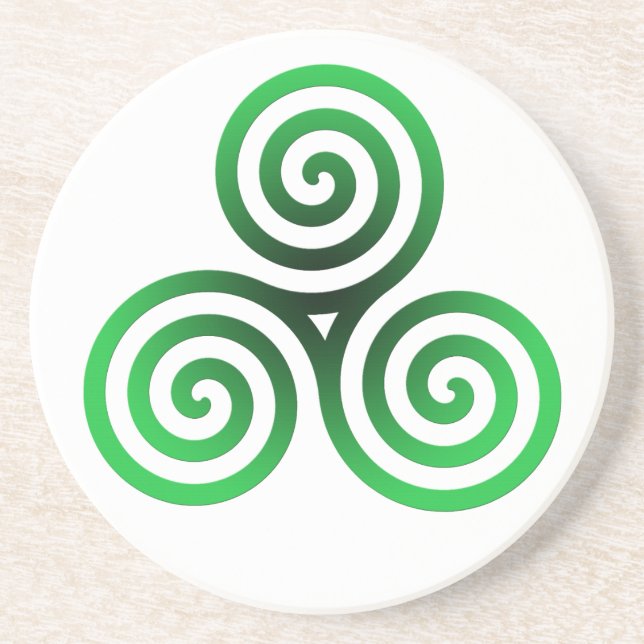 Green Celtic Triskele Coaster (Front)