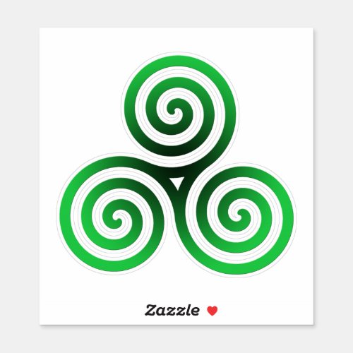 Green Celtic Triskele Sticker