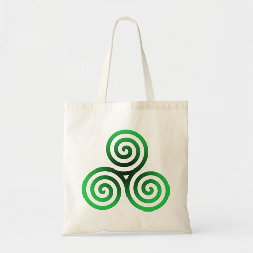 Green Celtic Triskele Tote Bag