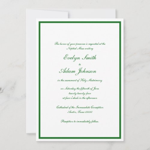 Green Celtic Wedding Invitation