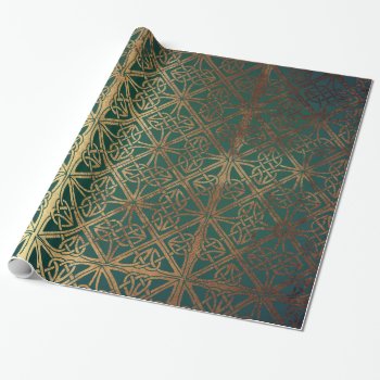 Green Celtic Wrapping Paper by graphicdesign at Zazzle