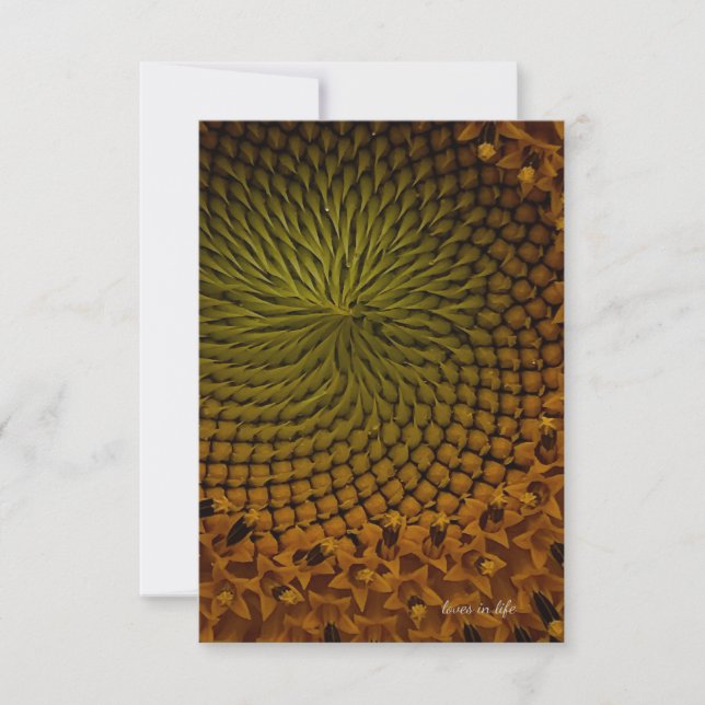 Green Center Sunflower Note Card (Front)