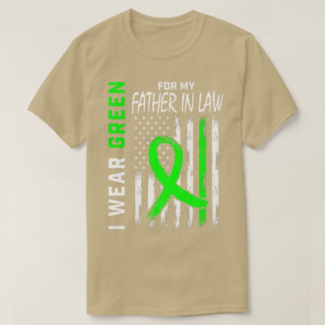 Green Cerebral Palsy Awareness Father In Law Flag  T-Shirt (Design Front)