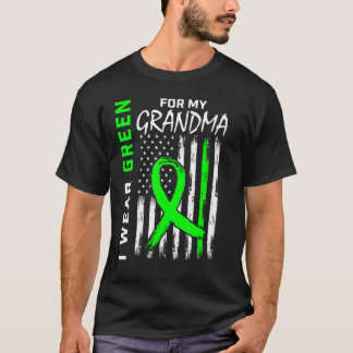 Green Cerebral Palsy Awareness Grandma American Fl T-Shirt