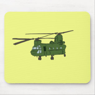 Green CH-47 Chinook Military Helicopter Mouse Pad
