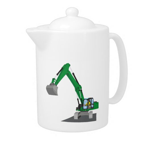 green chain excavator teapot