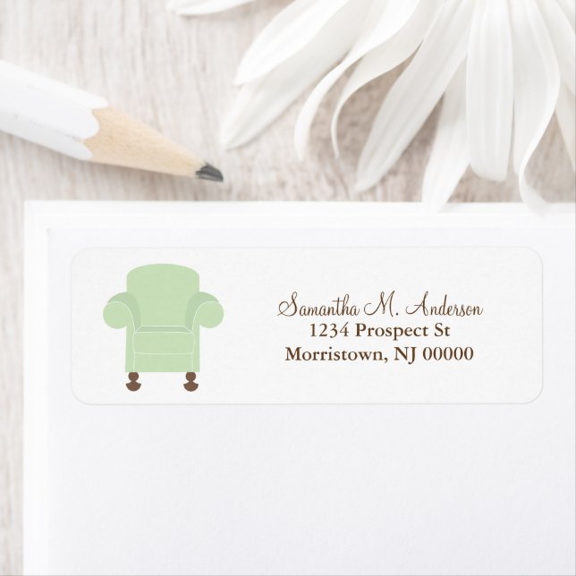 Green Chair Return Address Labels (Insitu)