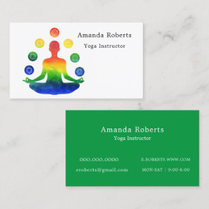Green Chakra Yoga Instructor Business Card