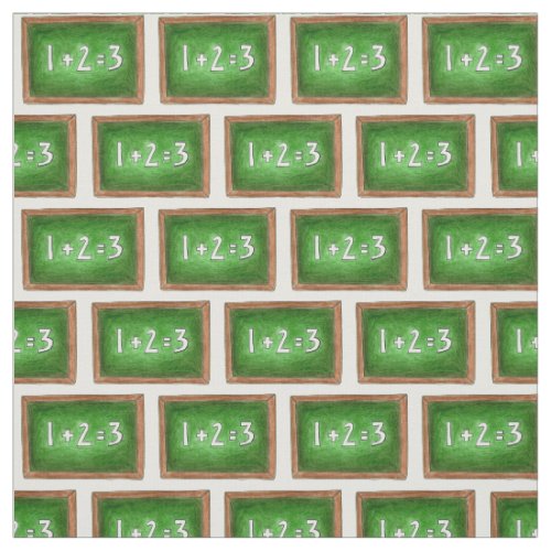 Green Chalkboard 123 Math Teacher School Slate Fabric