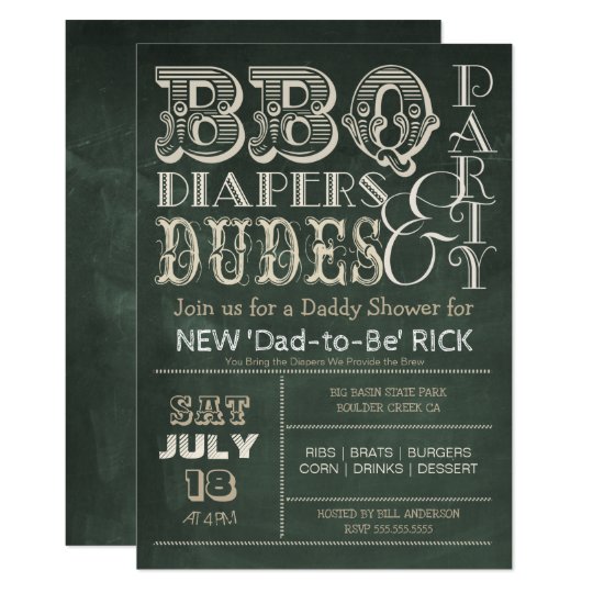 Green Chalkboard Bbq Diapers Dudes Baby Shower Invitation Zazzle Com Green Chalkboard Bbq Diapers Dudes Baby Shower Invitation Zazzle Com