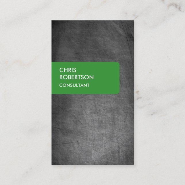 Green Chalkboard Gray Attractive Business Card (Front)