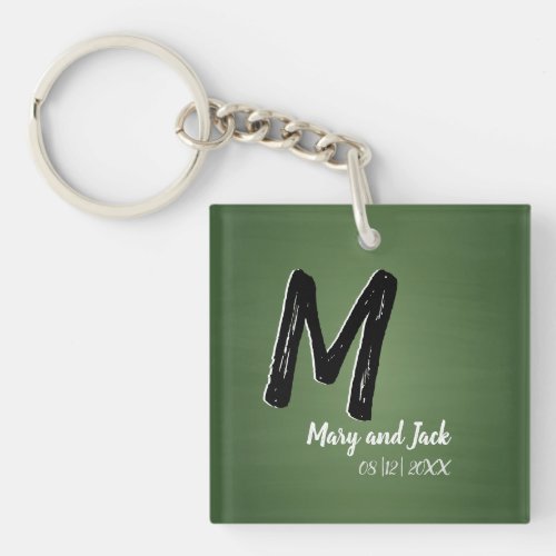 Green Chalkboard Rustic Old School Budget Value Keychain