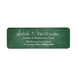 Green Chalkboard Teacher Tutor Label