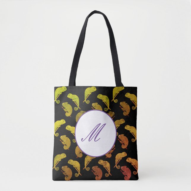 Green Chameleons Lizard Art  Tote Bag (Front)