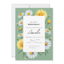 Green Chamomile Bridal Shower Invitation