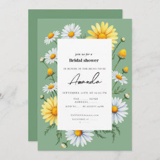 Green Chamomile Bridal Shower Invitation