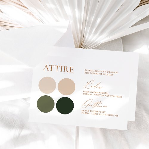 Green  Champagne Wedding Color Palette Card