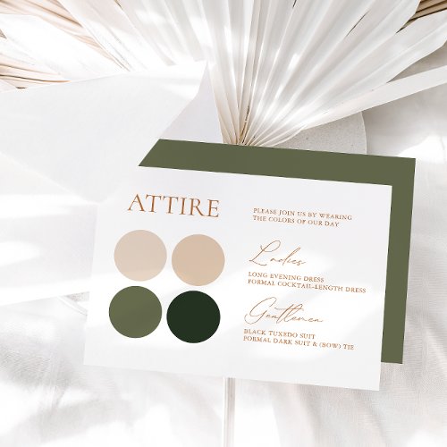 Green  Champagne Wedding Color Palette Card