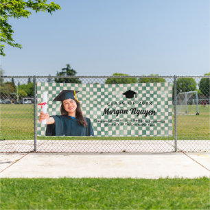 Green Check Edit Photo Graduation Congratulations Banner