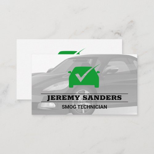 Green Check Mark  Auto Services  Car Business Card