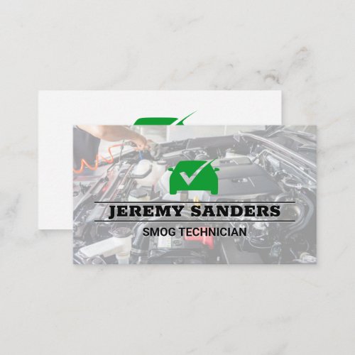 Green Check Mark  Auto Services  Engine Bay Business Card