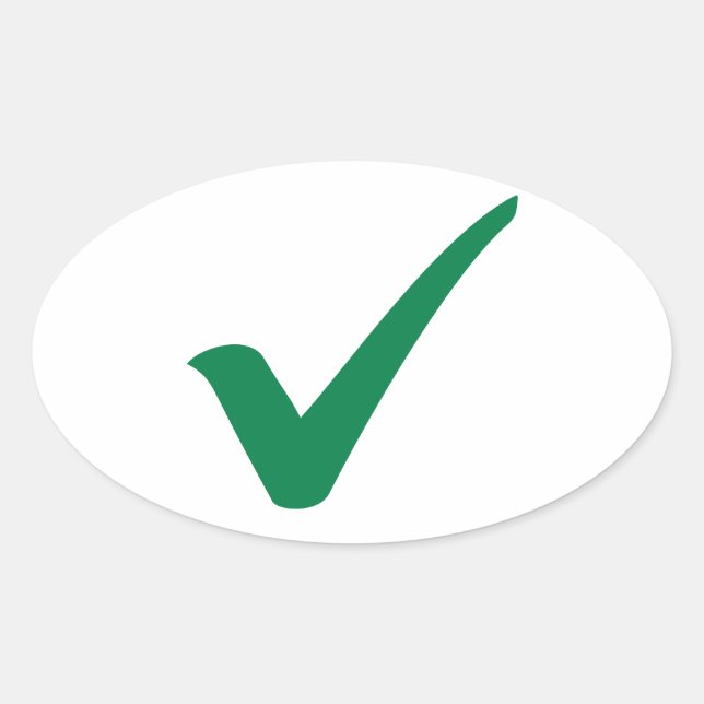 Green check mark oval sticker (Front)