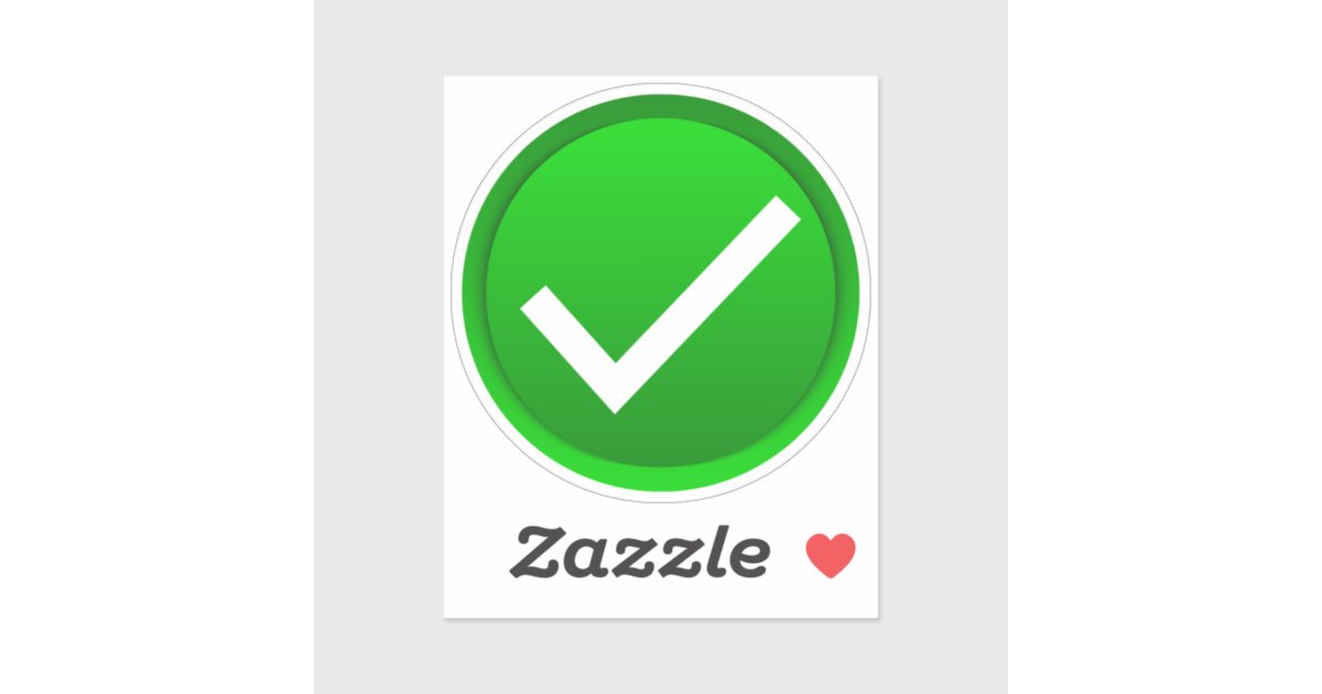 Green Check Mark Sticker Zazzle