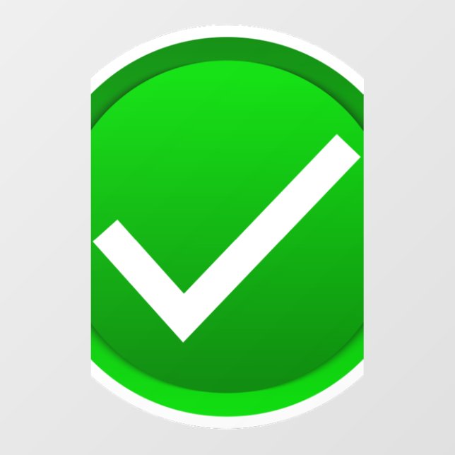 Green Check Mark Symbol Cutout (Front)
