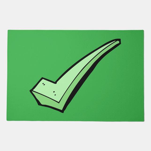 Green Check Mark Tick Symbol Doormat (Front)