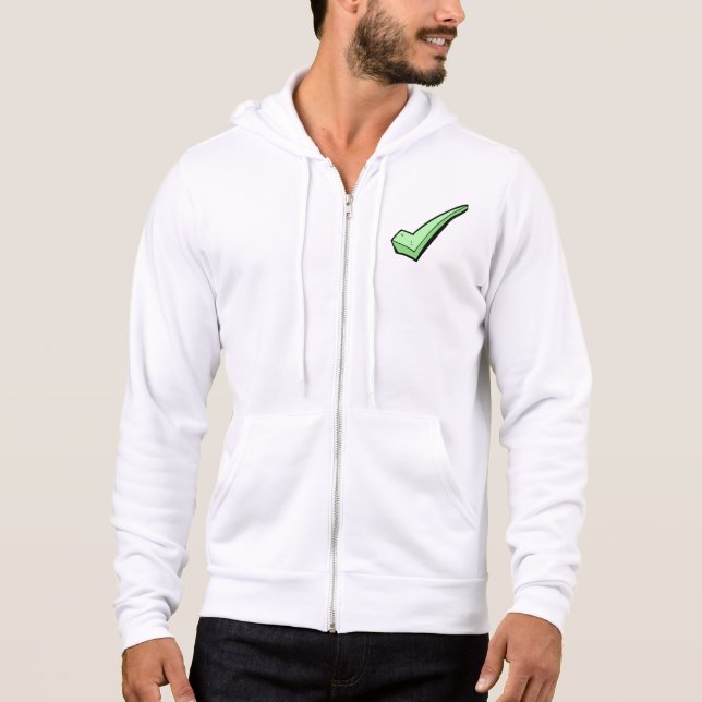 Green Check Mark Tick Symbol Hoodie (Front)