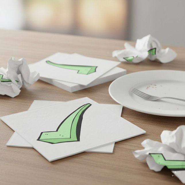 Green Check Mark Tick Symbol Napkins (Creator Uploaded)